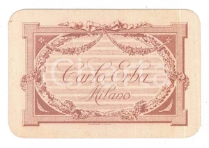 Oggetto da collezione cartaceo 1910 ca MILANO Profumeria Carlo ERBA Carta profumata  Cartoncino 8x5 cm 1