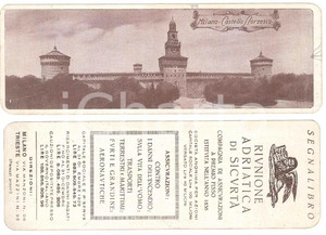 Oggetto da collezione cartaceo 1960 MILANO Castello Sforzesco RIUNIONE ADRIATICA DI SICURTÀ Segnalibro 17x6 cm 1