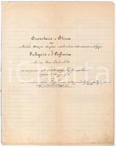 Documento originale, autentico 1917 MILANO EreditÃ  Giuseppe SELERI orologeria e oreficeria  Inventario 1