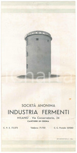Materiale pubblicitario d’epoca 1935 ca CREMA Soc. An. Industria FermentiSilos SAMARANI Pieghevole illustrato 1
