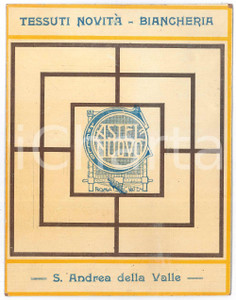 Materiale pubblicitario d’epoca 1940 ca ROMA S. ANDREA DELLA VALLE Angelo CASTELNUOVO tessuti PubblicitÃ  16x21 1