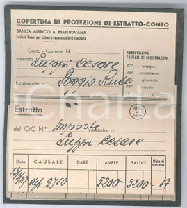 Documento originale, autentico 1947 POGGIO RUSCO  Banca Agricola Mantovana  Estratto conto 1