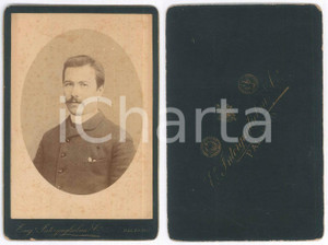 Fotografia d epoca originale 1880 ca PALERMO Ritratto maschile  Busto  Foto Eugenio INTERGUGLIELMI 10x16 1