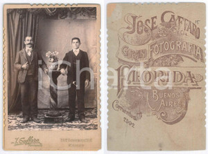 Fotografia d epoca originale 1910 ca BUENOS AIRES ARGENTINA Padre e figlio  Ritratto Foto JosÃ© CAFFARO 1
