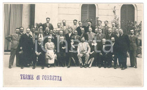 Fotografia d epoca originale 1920 ca TERME DI PORRETTA Gruppo di villeggianti  Foto cartolina 14x9 cm 1