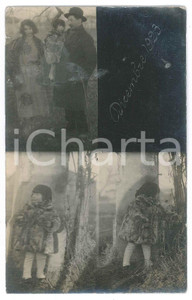 Fotografia d epoca originale 1923 ITALIA  Famiglia con bambina in pelliccia Foto anonima 9x14 cm 1