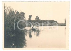Fotografia d epoca originale 1936 LOMELLINA Torrente TERDOPPIO  Gita in barca a remi 4 Foto 12x9 cm 1