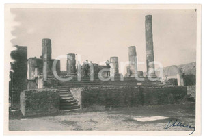 Fotografia d epoca originale 1927 POMPEI NA Area archeologica  Tempio di Giove Foto ANIMATA 14x10 cm 1