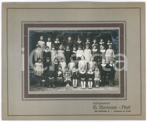 Fotografia d epoca originale 1932 ASTI Classe II elementare  Ritratto Foto G. BENASSI 25x21 cm 1