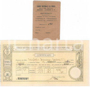 Documento originale, autentico 1950 ca GARDONE VAL TROMPIA Banco Prova ARMI DA FUOCO Ricevuta ditta TANFOGLIO 1