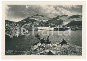 Cartolina originale da collezione 1960 ca LAGHI ALPINI  Lago TAMBO  e Ghiacciai FERRET  Cartolina ANIMATA 1