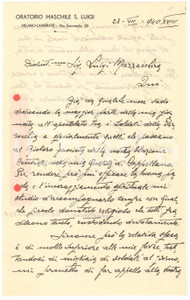 Autografo originale 1940 MILANO LAMBRATE Don Vincenzo LOCATI  Beneficenza ai soldati Autografo 1