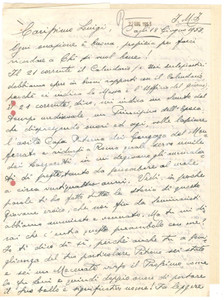 Autografo originale 1952 CAGLI Mons. Pietro GROSSI in lode di S. Luigi Gonzaga Autografo 1