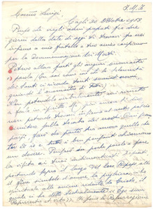 Autografo originale 1953 CAGLI Lettera mons. Pietro GROSSI  Commemorazione Defunti Autografo 1
