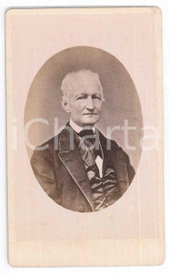 Fotografia d epoca originale 1870 ca NOBILTA  ITALIA Ritratto di uomo anziano  Busto Foto CDV 1
