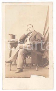 Fotografia d epoca originale 1875 ca NOBILTA  FIRENZE Ritratto maschile seduto Foto Fratelli ALINARI CDV 1