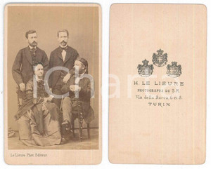 Fotografia d epoca originale 1870 ca TORINO Ritratto di famiglia con i due figli Foto LE LIEURE CDV 1