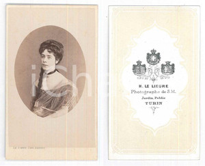 Fotografia d epoca originale 1870 ca NOBILTA  TORINO Giovane donna con lunga treccia Foto LE LIEURE CDV 1