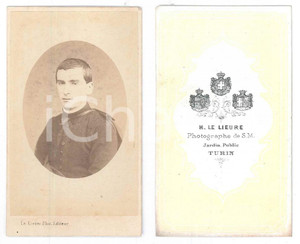 Fotografia d epoca originale 1880 ca TORINO Ritratto di seminarista  Foto Henri LE LIEURE CDV 1