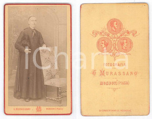 Fotografia d epoca originale 1880 ca MONDOVI  Ritratto di vescovo Foto Giovanni MURASSANO CDV 1