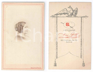 Fotografia d epoca originale 1870 ca BERLIN Portrait of a woman  Photo Heinrich GRAF CDV 1