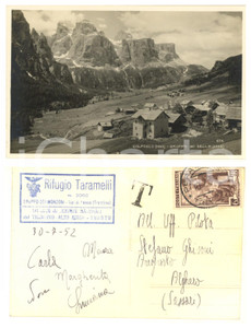 Fotografia d epoca originale 1952 TRENTINO VAL DI FASSA  Gruppo dei MONZONI  Rifugio TARAMELLI  Foto 14x9 1
