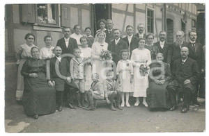 Fotografia d epoca originale 1920 ca UNTERWIRBACK D Sposi con la famiglia nel giorno del matrimonio Foto 1