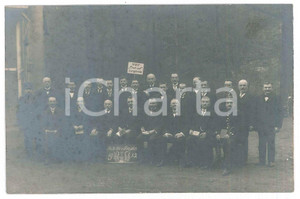 Fotografia d epoca originale 1915 WW1 LUNGKWITZ D Raduno  Gruppo di uomini Foto cartolina 14x9 cm 1