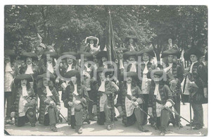 Fotografia d epoca originale 1910 ca FREIBURG IM BRESGAU Rievocazione storica  Soldati 3 Foto BAUMGARTNER 1