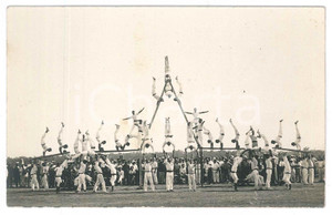 Fotografia d epoca originale 1920 ca SPORT GINNASTICA  GERMANIA  Formazione acrobatica di gruppo 1 Foto 1