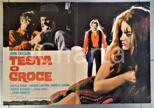 Materiale cinematografico d’epoca 1969 TESTA O CROCE Film WESTERN John ERICSON Sheyla ROSIN Lobby card 46x67 cm 1
