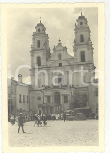 Fotografia d epoca originale 1940ca WW2 MINSK Cattedrale Santa Vergine con soldati tedeschi REAL PHOTO cm 9X6 1