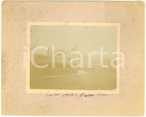 Fotografia d epoca originale 1902 TORINO IPPICA Cavallo BROWN PRINCE al salto durante una gara  Foto 18x15 1