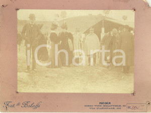Fotografia d epoca originale 1898 AREA DI ROMA Gara IPPICA Ufficiali e invitati al rinfresco  Foto BOLAFFI 1
