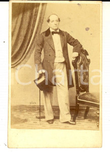 Fotografia d epoca originale 1870 ca MILANO Ritratto del duca SERBELLONI con cilindro Foto CDV 1