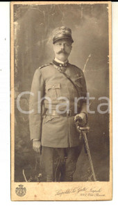 Fotografia d epoca originale 1910 ca NAPOLI Ritratto di ufficiale del 34Â° Reggimento Fanteria  Foto 8x15 cm 1