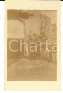 Fotografia d epoca originale 1919 WW1 COSENZA Gruppo di giovani ufficiali al Castello Foto cartolina 1