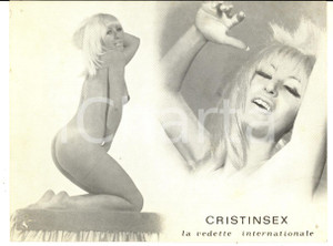 Fotografia d epoca originale 1965 ca PARIS EROTIC CABARET La vedette CRISTINSEX  Cartoncino pubblicitario 1