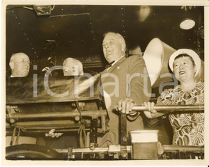 Fotografia d epoca originale 1938 WASHINGTON Franklin ROOSEVELT with members of Cabinet leaves for West 1