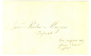 Autografo originale 1880 ca ROMA Condoglianze del deputato Pietro MAZZA  Biglietto autografo 1