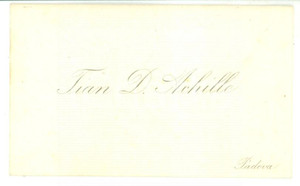 Autografo originale 1896 PADOVA Biglietto di ringraziamento di Achille TIAN  Autografo 1