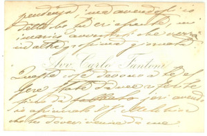 Autografo originale 1899 PADOVA  Biglietto da visita dell avvocato Carlo FANTONI  Autografo 1