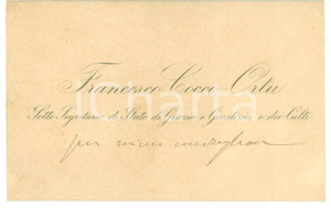 Autografo originale 1890 ca ROMA Condoglianze sottosegretario Francesco COCCO ORTU Autografo 1