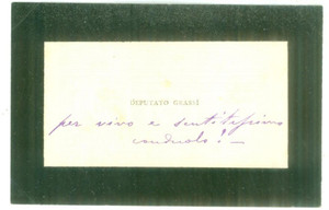 Autografo originale 1890 ca MARTINA FRANCA Condoglianze deputato Paolo GRASSI  Biglietto autografo 1
