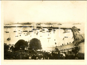Fotografia d epoca originale 1926 TORQUAY DEVON A general view of the British Fleet in the bay  Photo 1