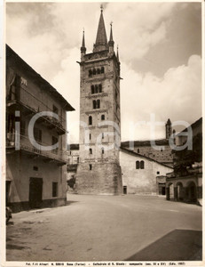 Fotografia d epoca originale 1957 SUSA Campanile della cattedrale di San Giusto Foto artistica ALINARI 20x25 1