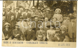 Fotografia d epoca originale 1911 BAGNI DI MONTECATINI Villeggianti allo stabilimento TORRETTA Foto GOIORANI 1