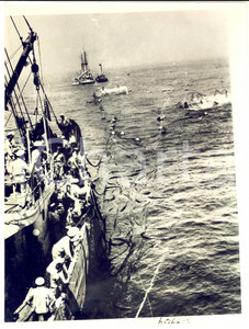 Fotografia d epoca originale 1939 PORTSMOUTH NH Sunken submarine SQUALUS raised from Atlantic ledge  Photo 1