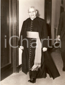 Fotografia d epoca originale 1955 ca VATICANO Ritratto di Monsignor Domenico TARDINI Foto 18x24 cm 1