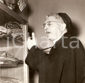 Fotografia d epoca originale 1955 ca VATICANO Monsignor Domenico TARDINI  Ritratto Foto 21x20 cm 1